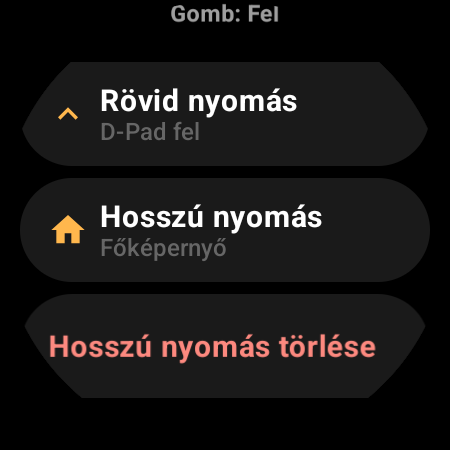 Okosórás TV-távirányító gombbeállítása „Rövid nyomás” és „Hosszú nyomás” művelettel