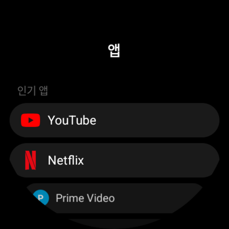 Wear OS 워치의 앱 목록 — 버튼에 지정할 수 있는 YouTube, Netflix, Prime Video 등의 TV 앱