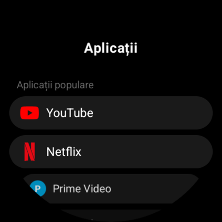 Lista Aplicații pe un ceas Wear OS – YouTube, Netflix, Prime Video și alte aplicații TV, gata de atribuit unui buton